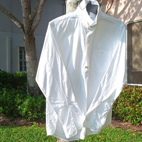 All cotton men's shirt white,EUC - Picture 3 of 9